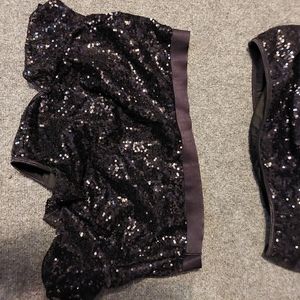 Bandeau and skort outfit sequined